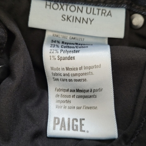 PAIGE Hoxton Ankle Skinny High Rise Jeans Dark Wash Stretch Womens Size 24 - Picture 4 of 7
